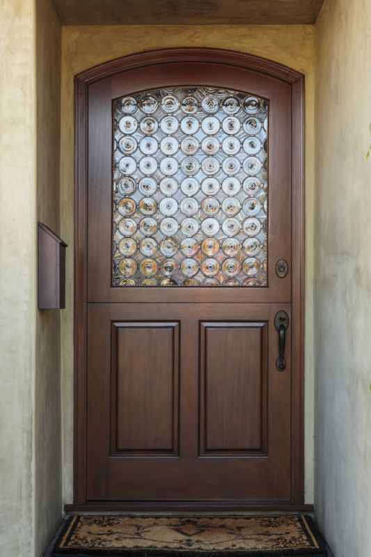 Stained Door with Decorative Elements